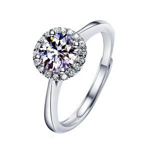 Certified 1ct. t.w. Diamond Engagement Ring 18k White Gold over Italy Silver